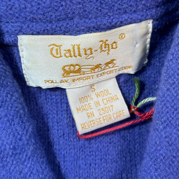 *SOLD* Tally-Ho 100% wool purple zip up vest - Picture 5 of 6